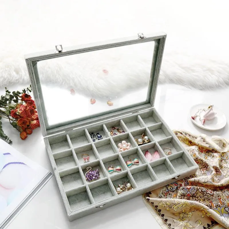 Qfdian Velvet Drawer Jewelry Organizer Box
