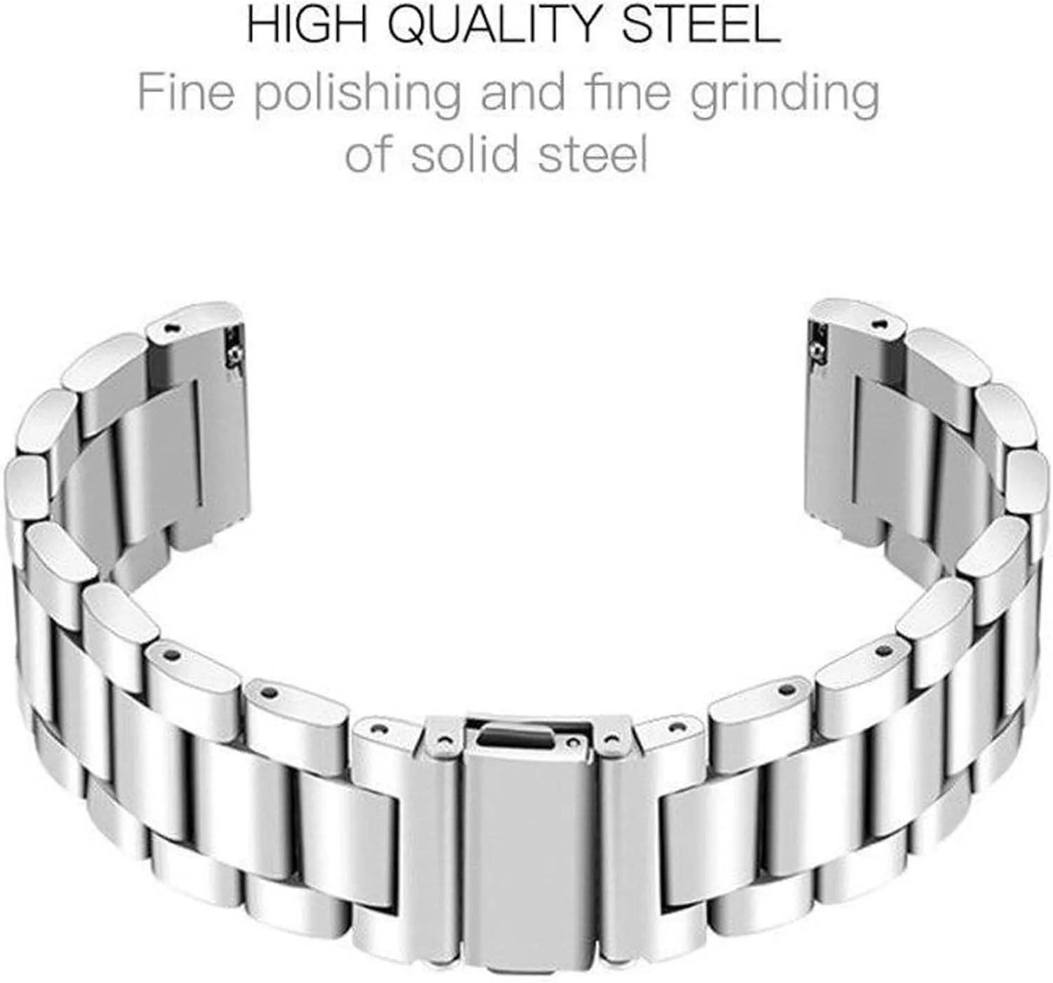Quick Release Stainless Steel Watch Band Matte Brushed Metal Watchband 14mm 16mm 18mm 20mm 22mm 24mm Universal Solid Stainless Steel Metal Smartwatch Bracelet Replacement Band for Men Women