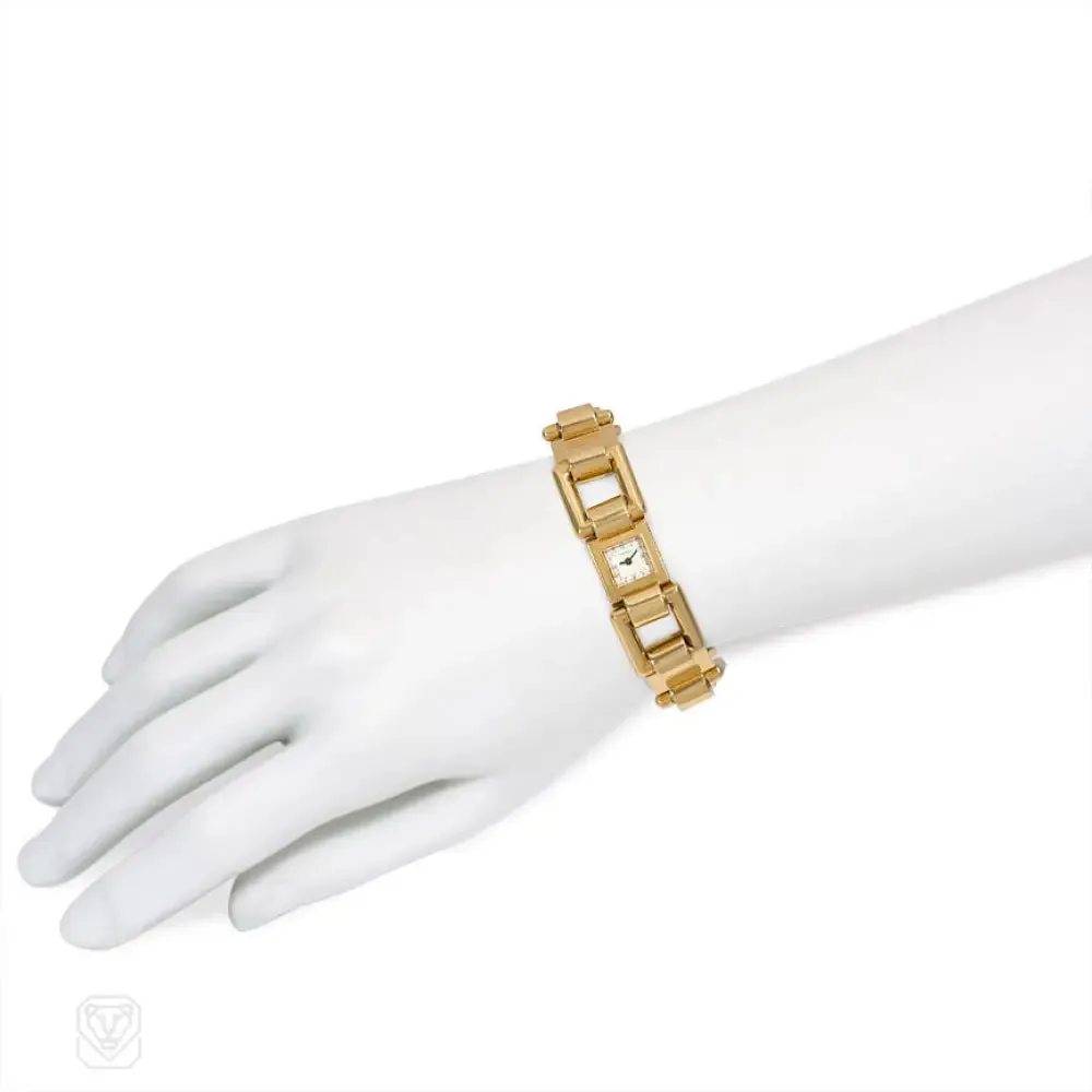 Retro gold wrist watch, Cartier
