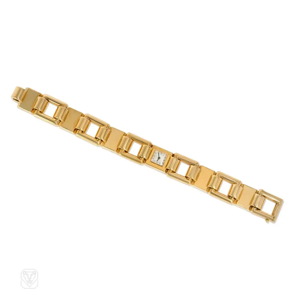 Retro gold wrist watch, Cartier