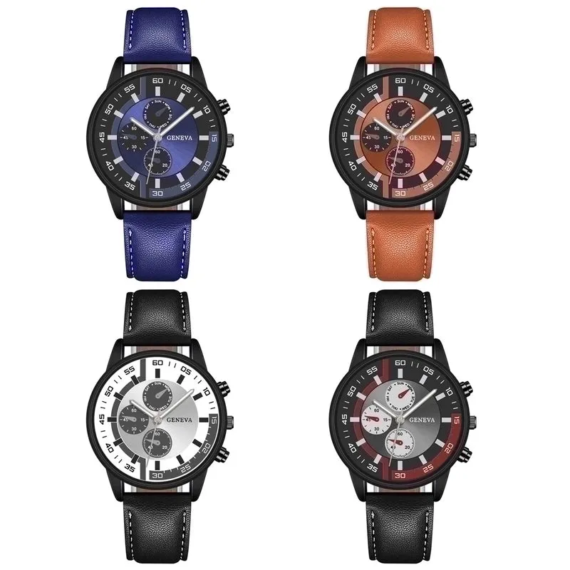 Retro Round Buckle Quartz Men's Watches