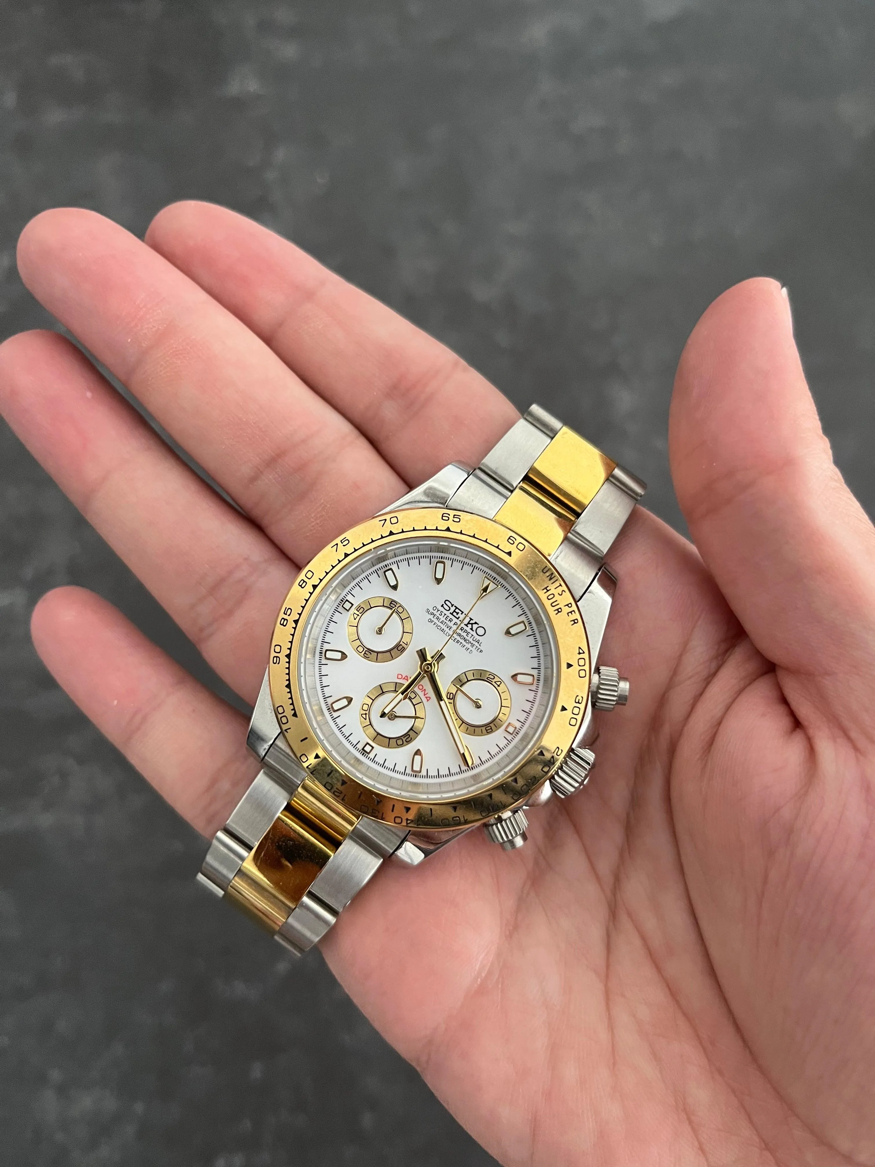Seiko Mod - 40mm Daytona Two Tone (Steel & Gold)