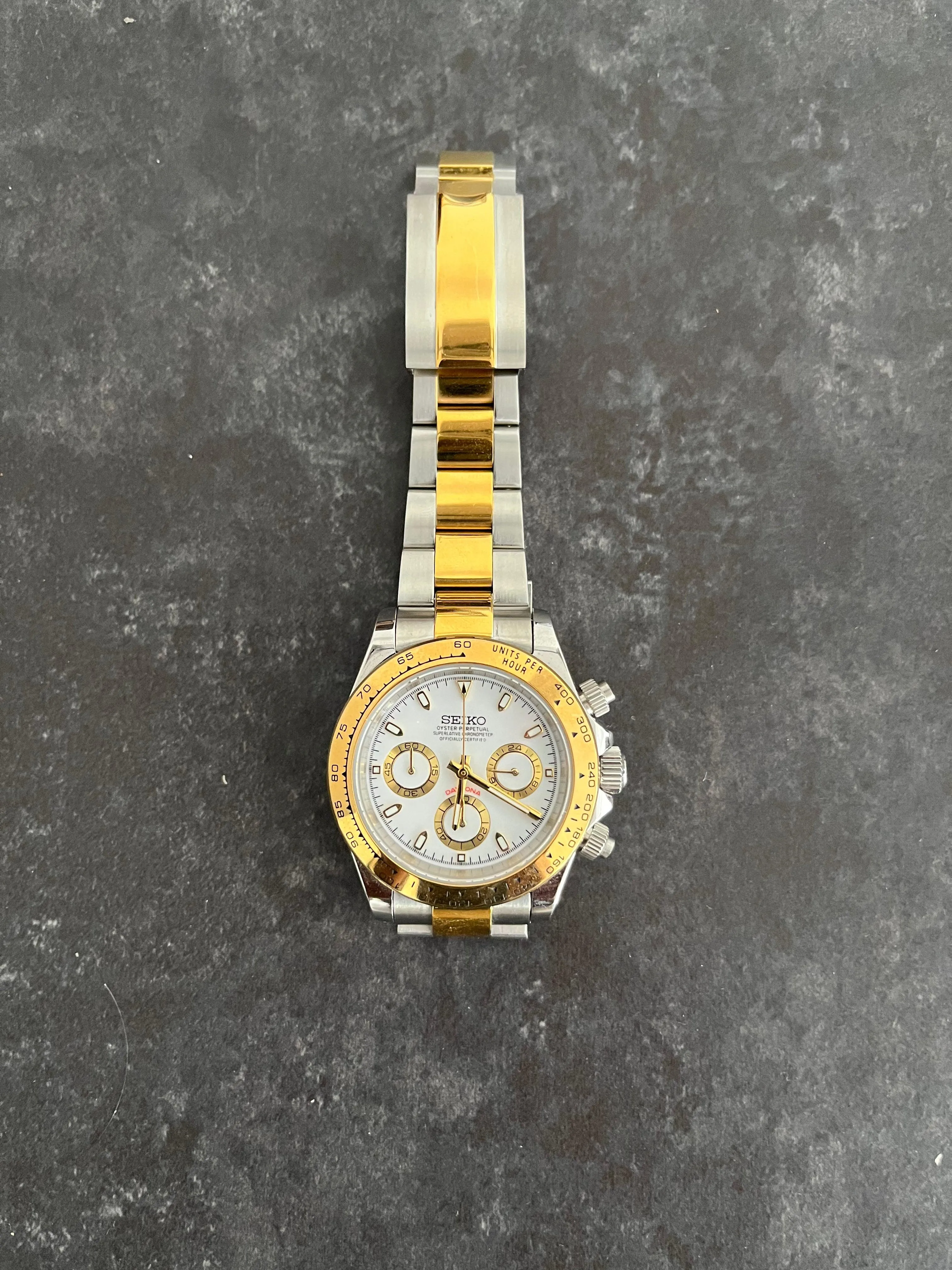 Seiko Mod - 40mm Daytona Two Tone (Steel & Gold)