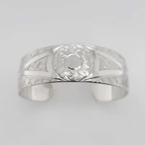 Silver 3/4" Solar Eclipse Bracelet