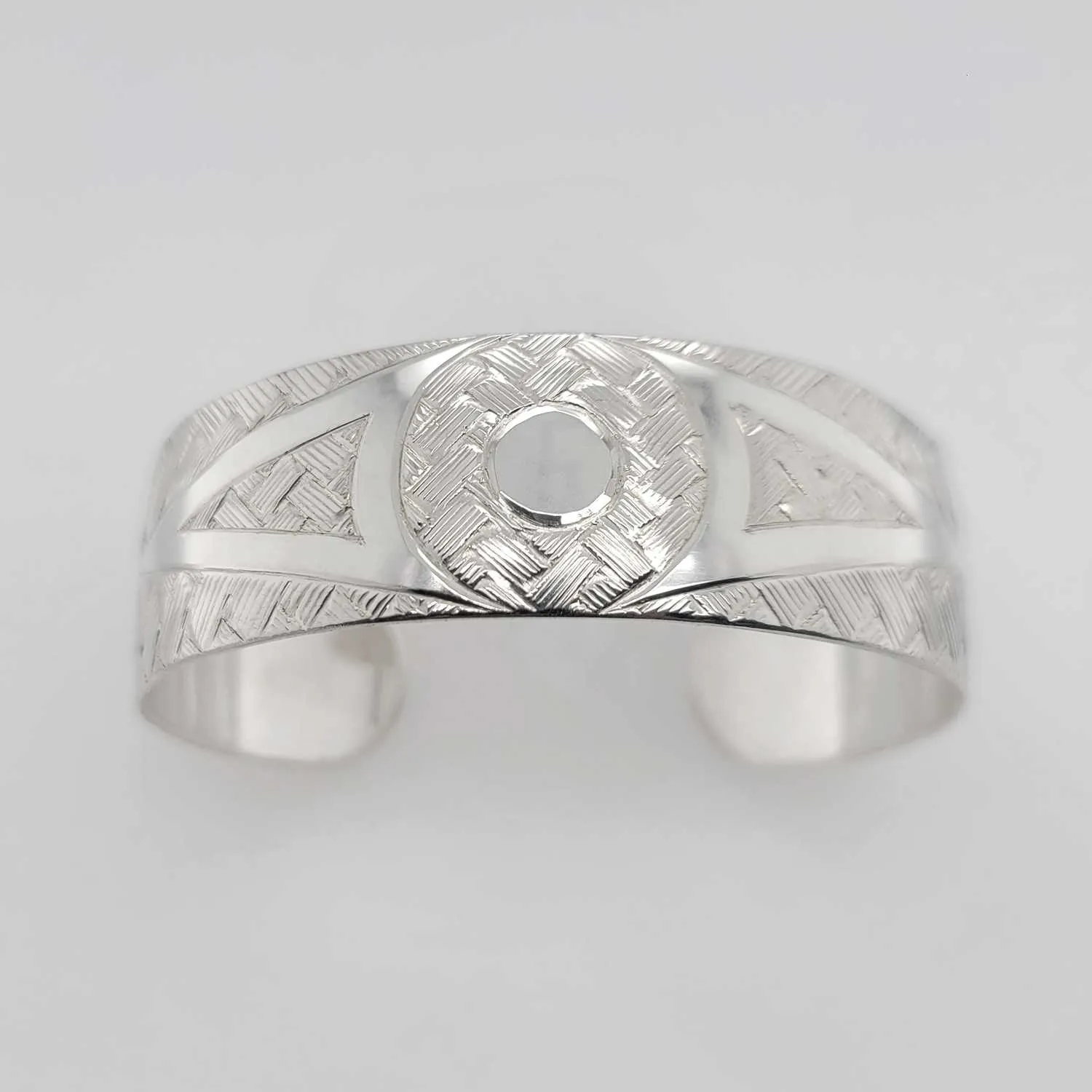Silver 3/4" Solar Eclipse Bracelet