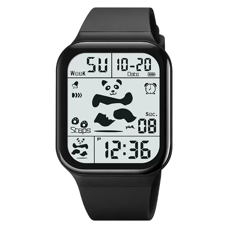 SKMEI Cool Panda Pattern Dial LED Light Display Digital Watches Women Casual Stopwatch Lady Wristwatch Shockproof reloj mujer