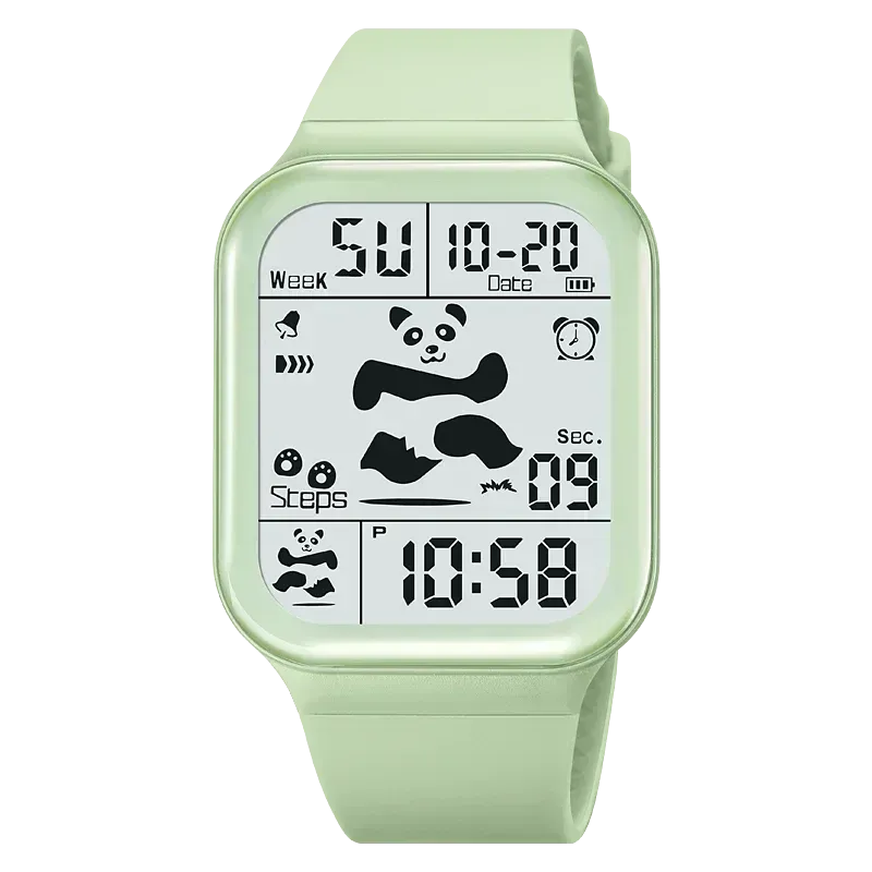 SKMEI Cool Panda Pattern Dial LED Light Display Digital Watches Women Casual Stopwatch Lady Wristwatch Shockproof reloj mujer