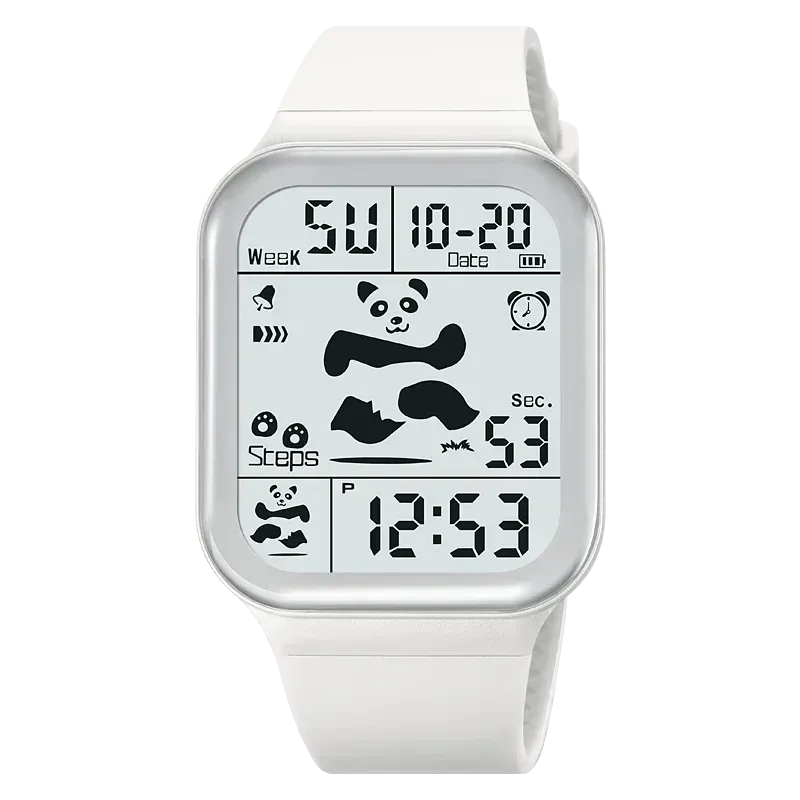 SKMEI Cool Panda Pattern Dial LED Light Display Digital Watches Women Casual Stopwatch Lady Wristwatch Shockproof reloj mujer