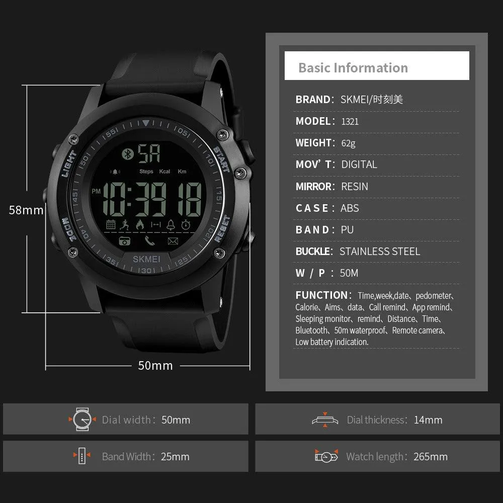 Skmei Digital Smart watch pedometer watch For Men 1321 Original