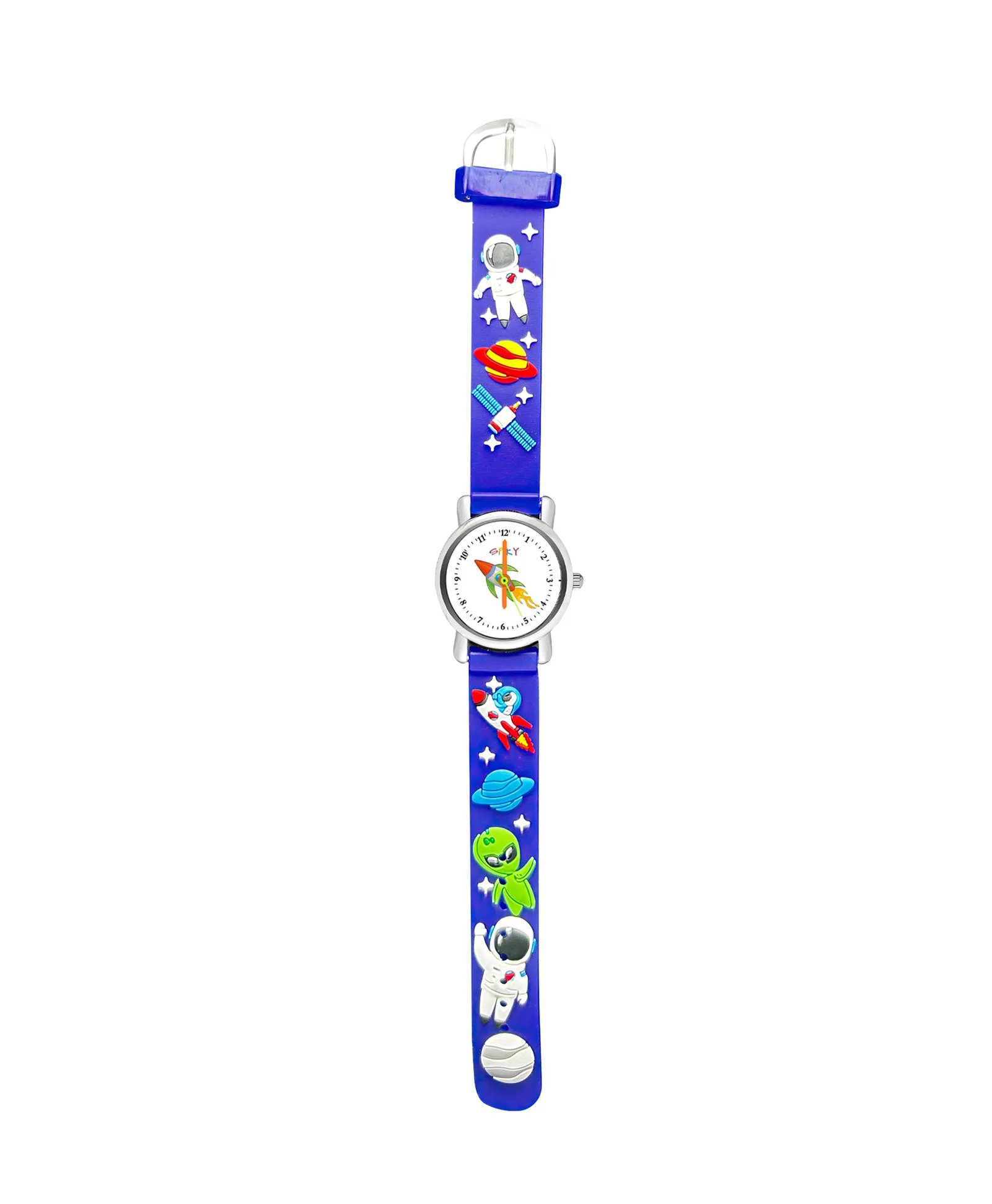 Spiky Round Unicorn Strap Analog Watch - Dark Black