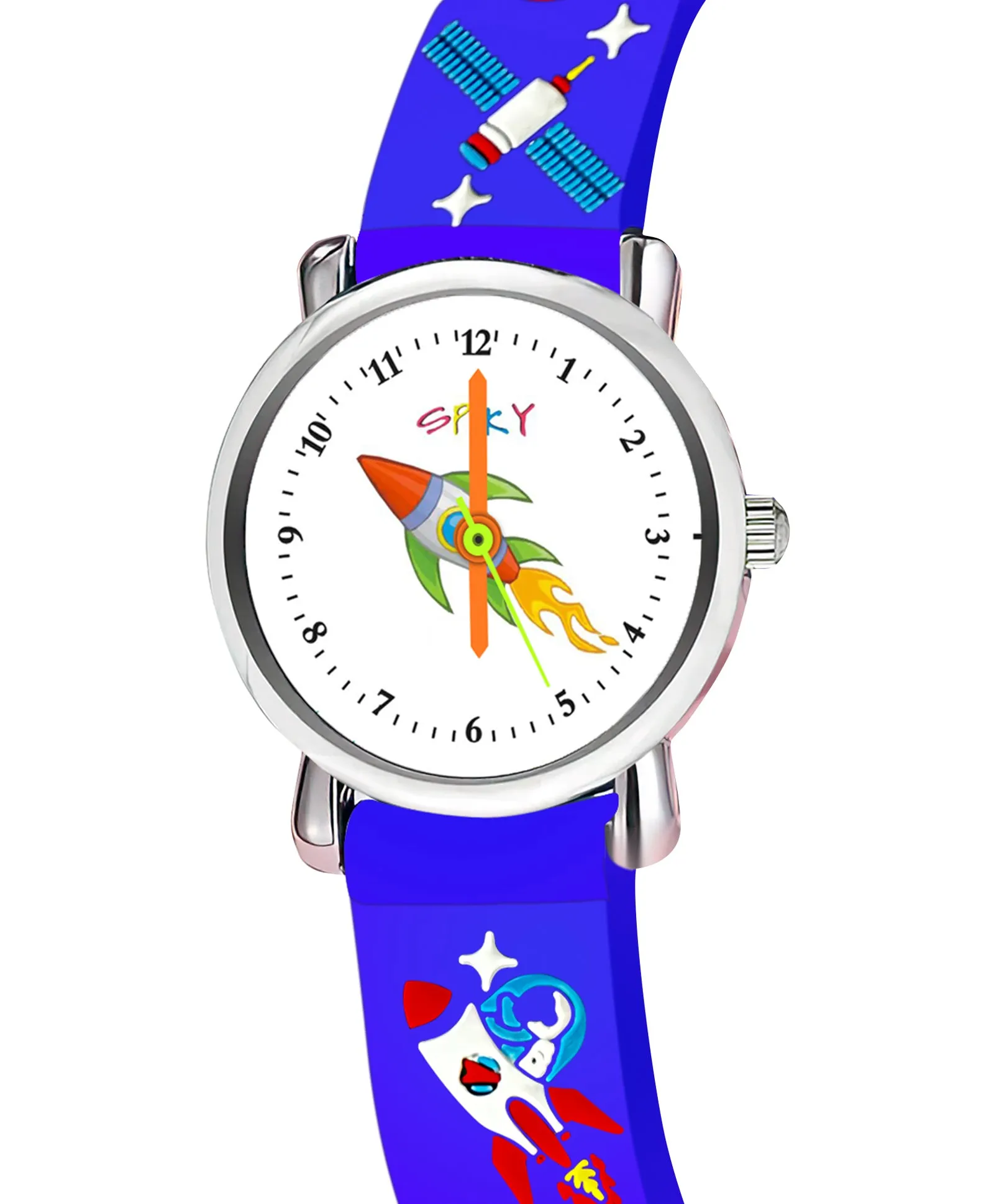 Spiky Round Unicorn Strap Analog Watch - Dark Black