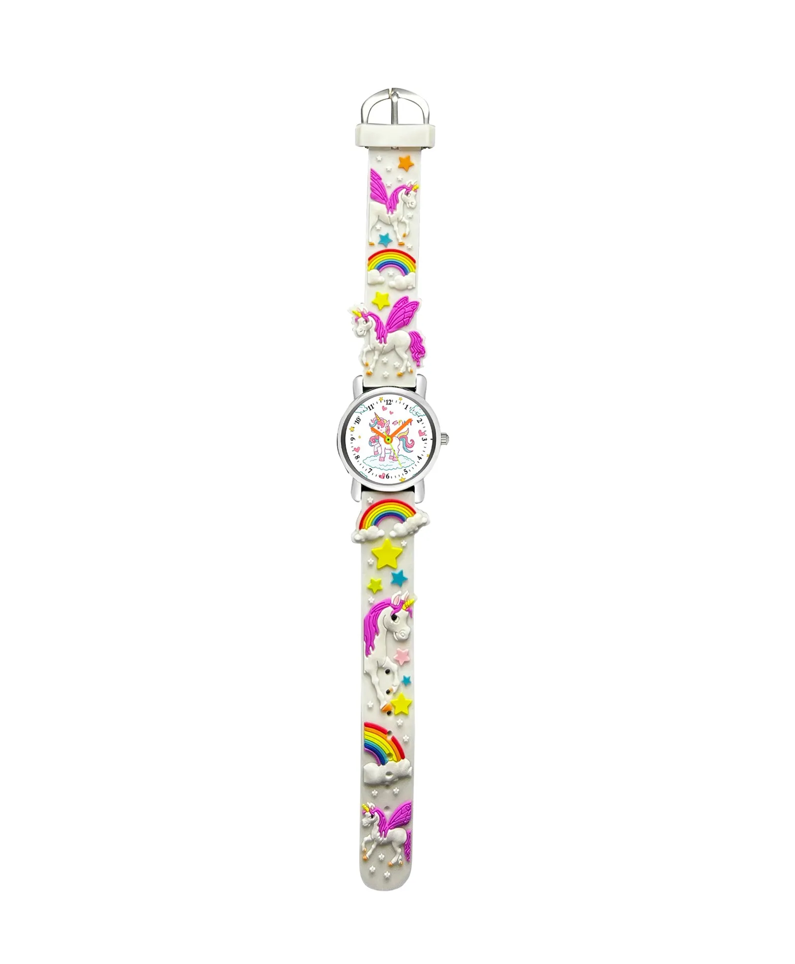 Spiky Round Unicorn Strap Analog Watch - Dark Black