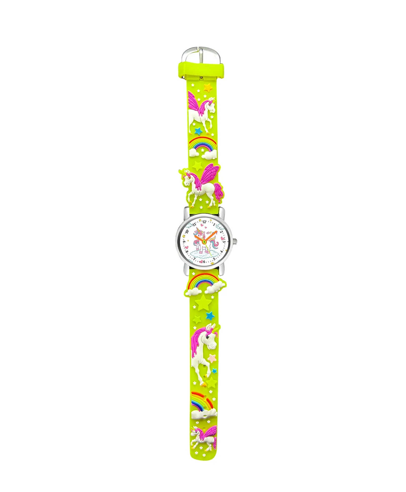 Spiky Round Unicorn Strap Analog Watch - Dark Black