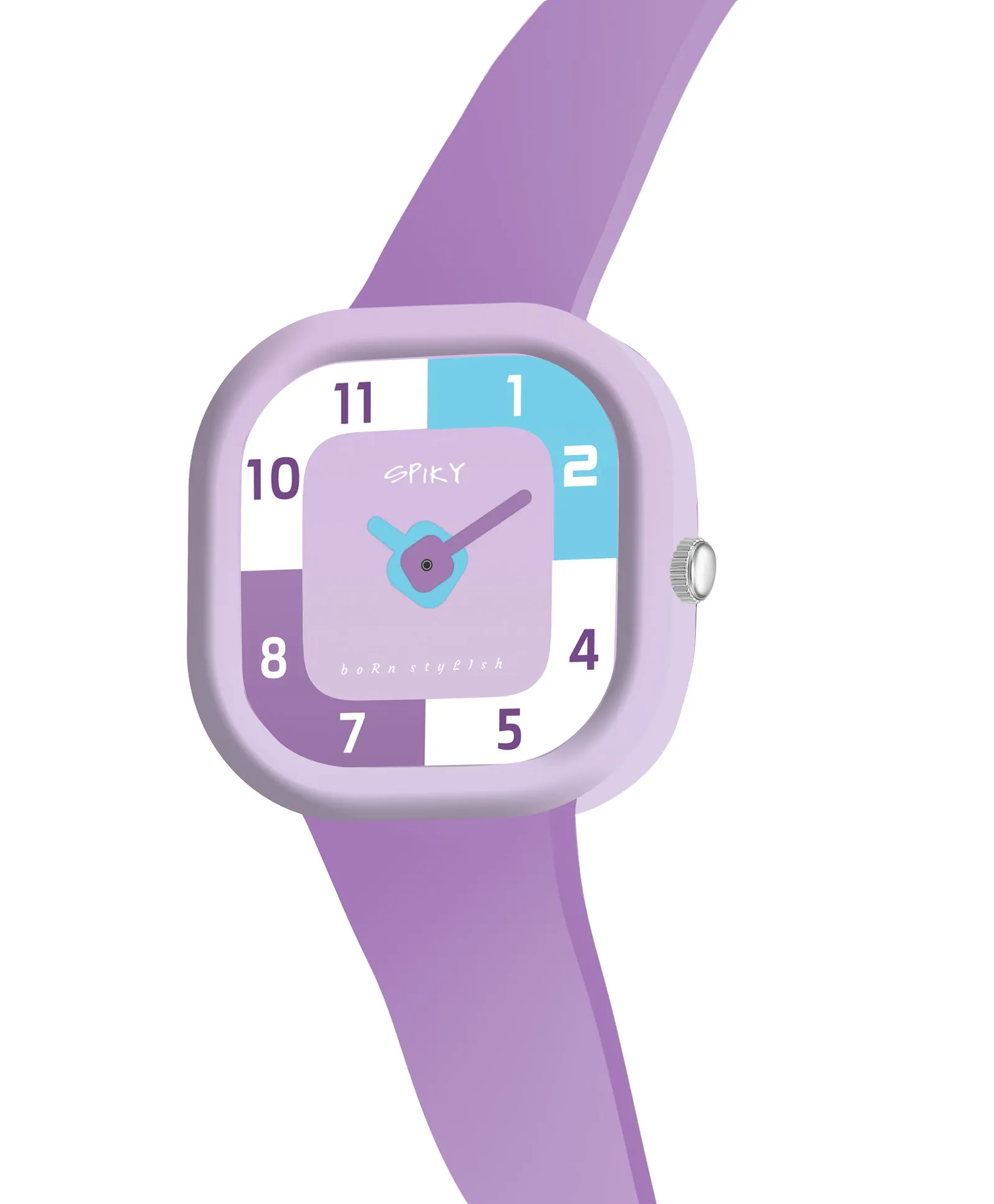 Spiky Square Analog Watch for Kids - Pink