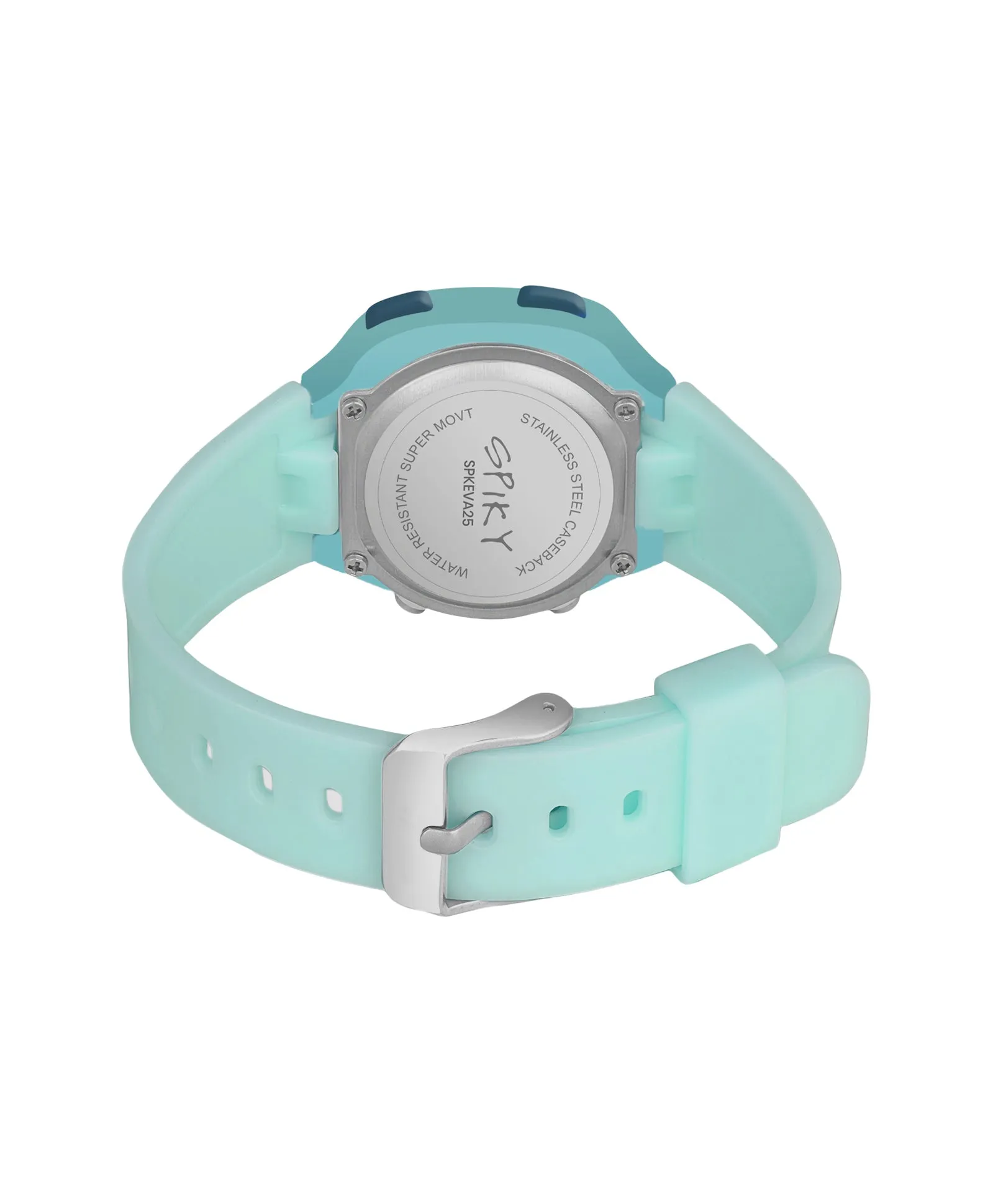 Spiky Square Digital Watch for Kids - Turquoise