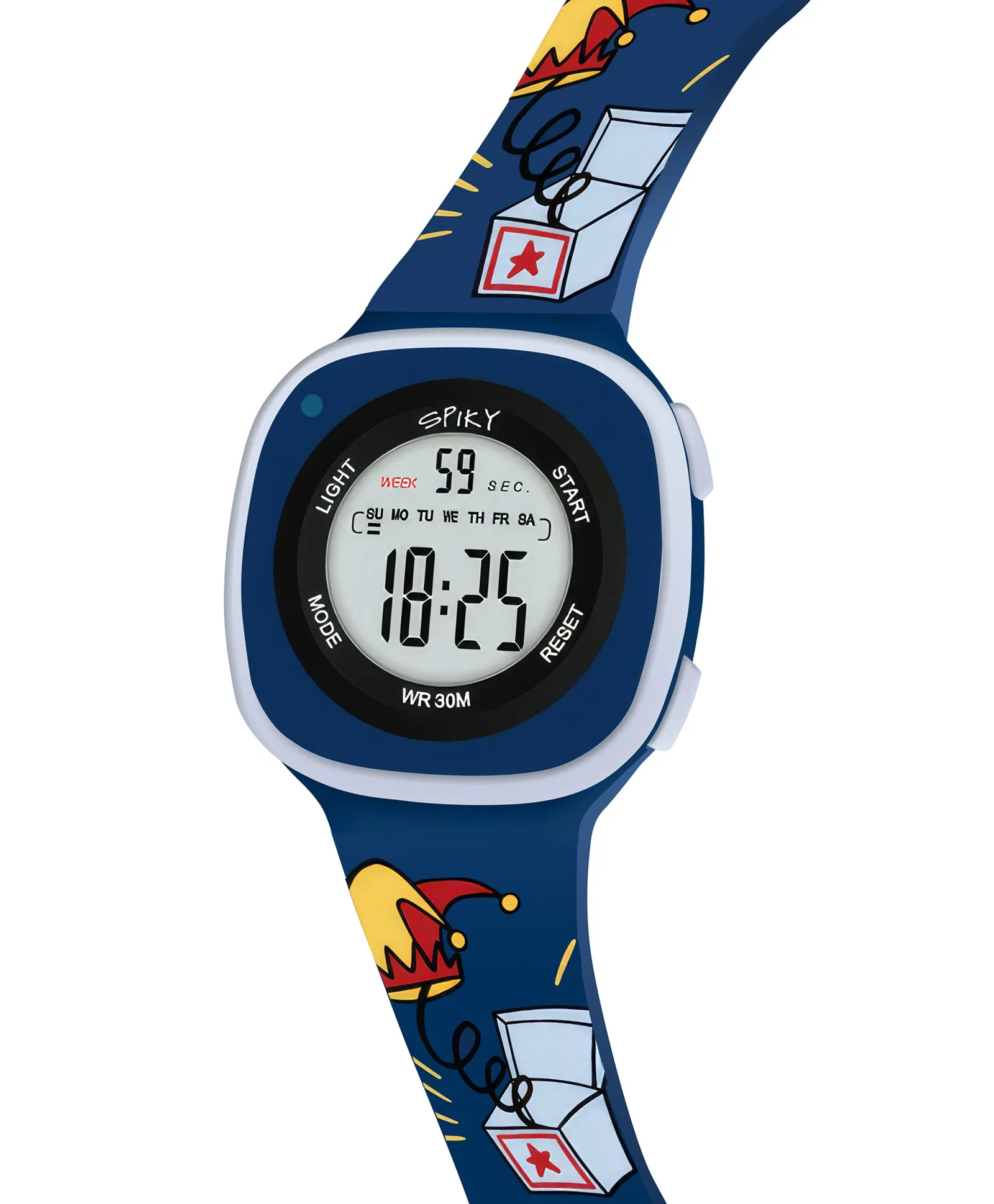 Spiky Square Digital Watch for Kids - Turquoise