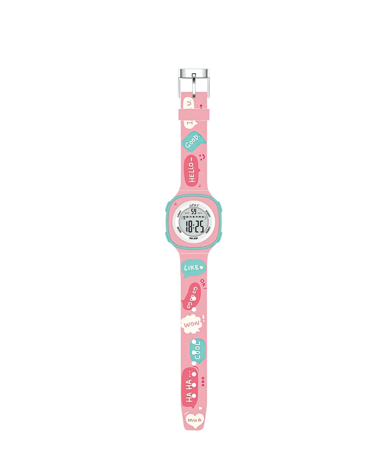 Spiky Square Digital Watch for Kids - Turquoise