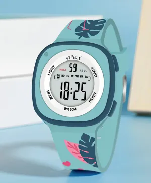 Spiky Square Digital Watch for Kids - Turquoise