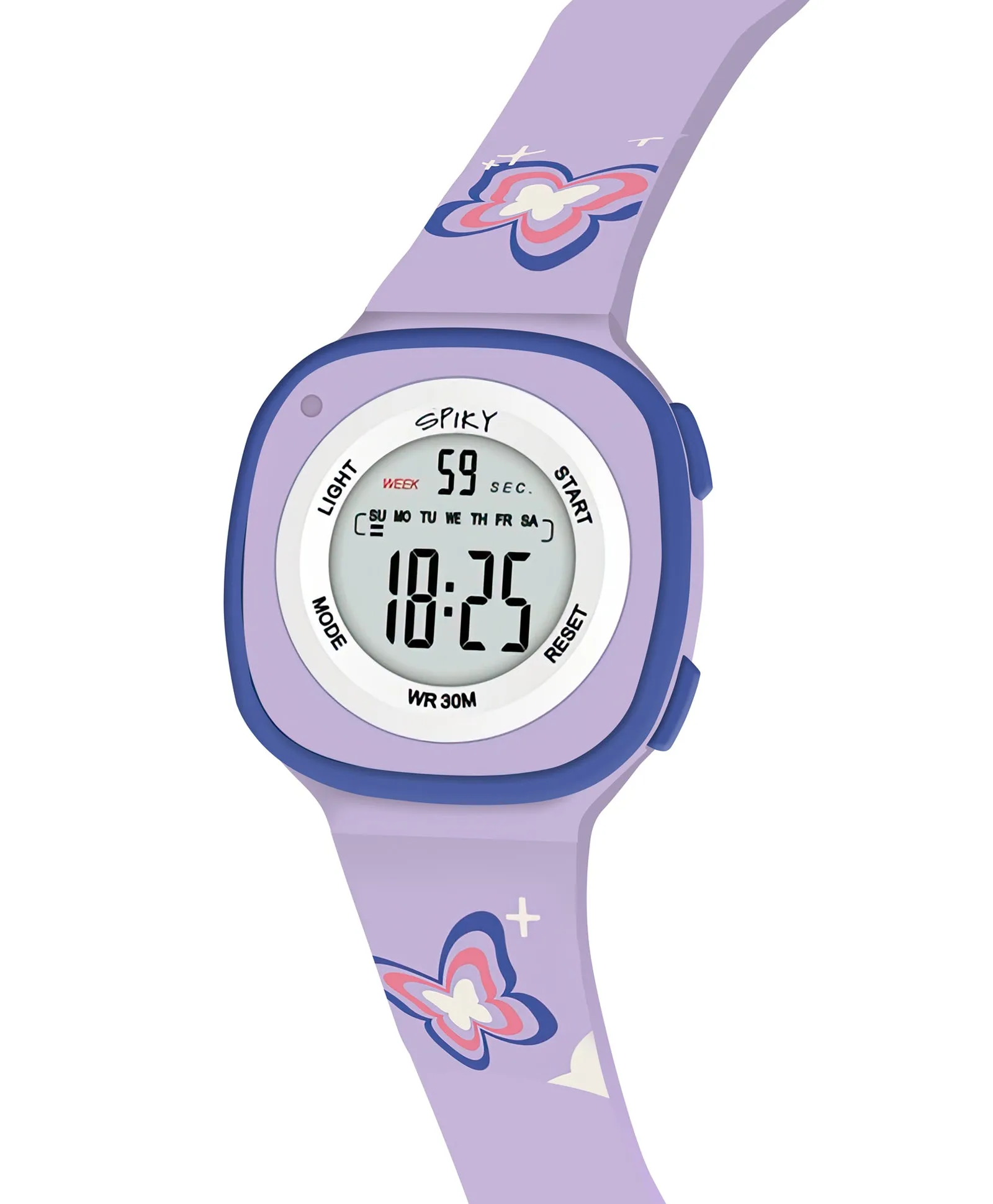 Spiky Square Digital Watch for Kids - Turquoise