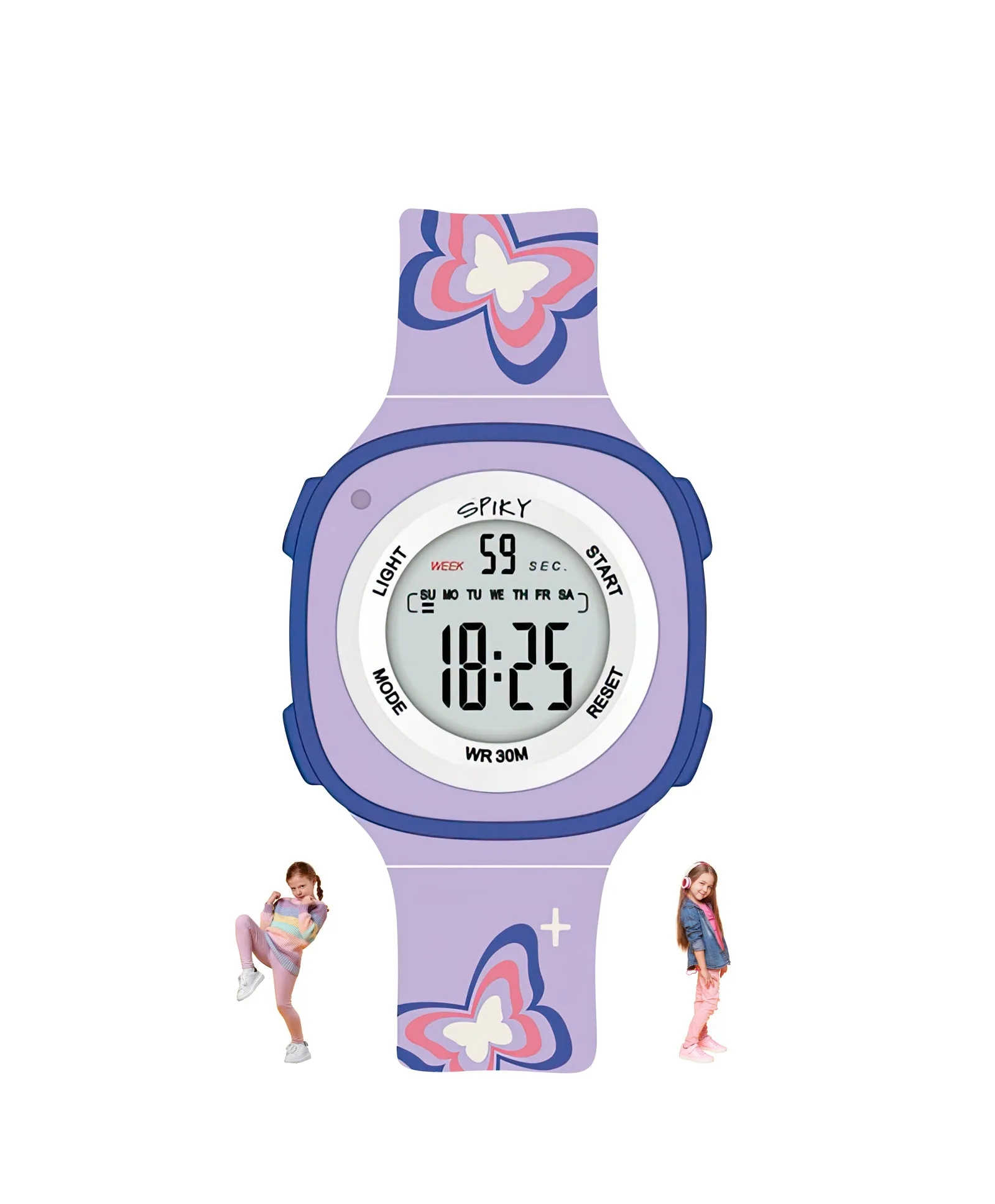 Spiky Square Digital Watch for Kids - Turquoise