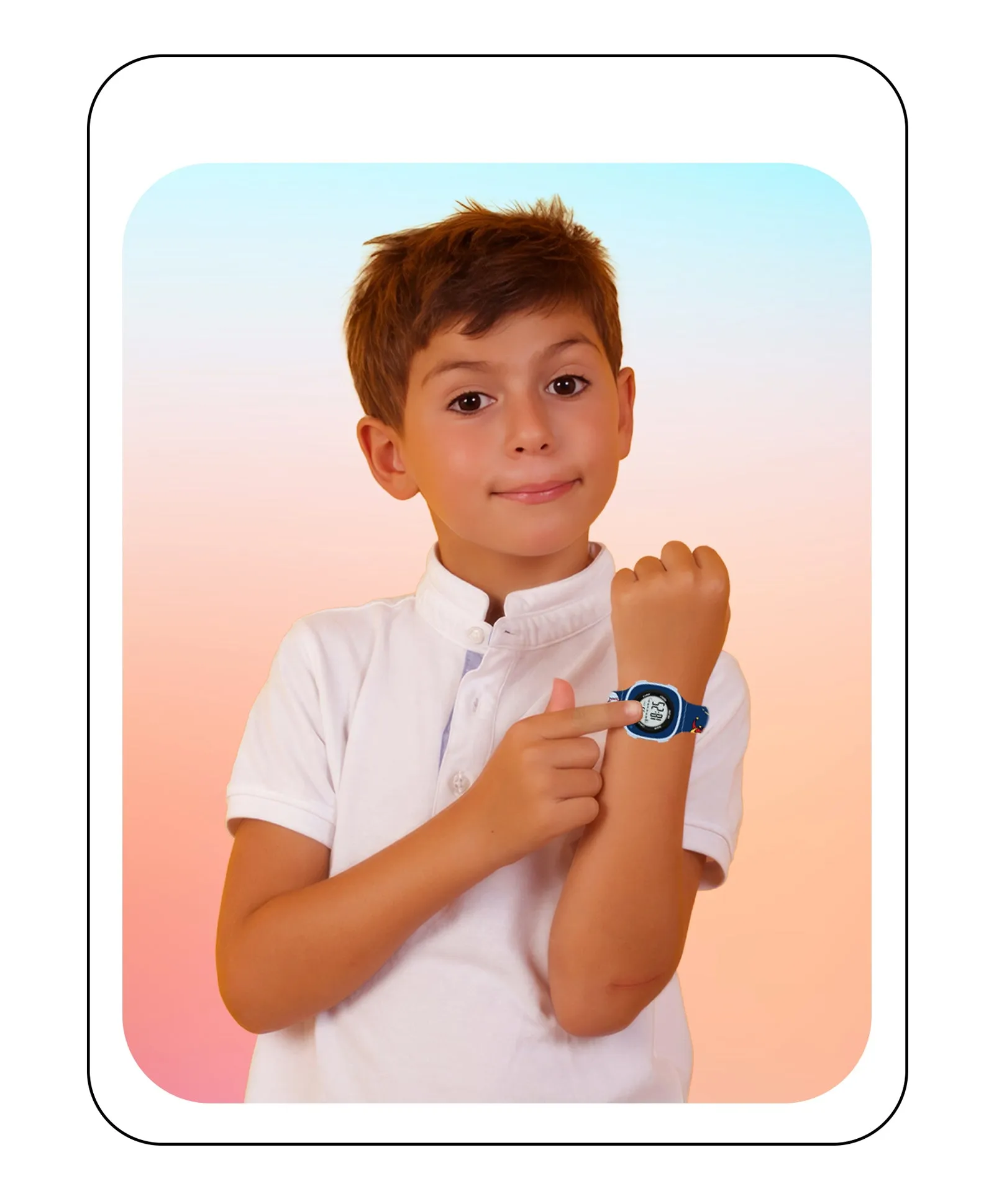 Spiky Square Digital Watch for Kids - Turquoise