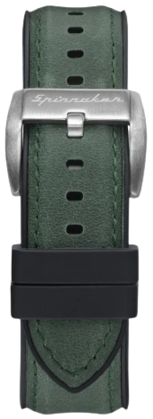 Spinnaker Durevole Rubber/Leather Hybrid Strap 22mm Green SP-STRAP22-RL04
