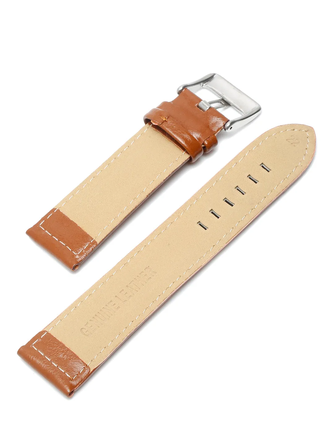 Teakwood Tan Leather Casual 22 MM Watch Strap