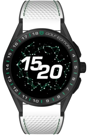 TH Watch Connected 45 Titanium White Green Rubber Golf Edition D