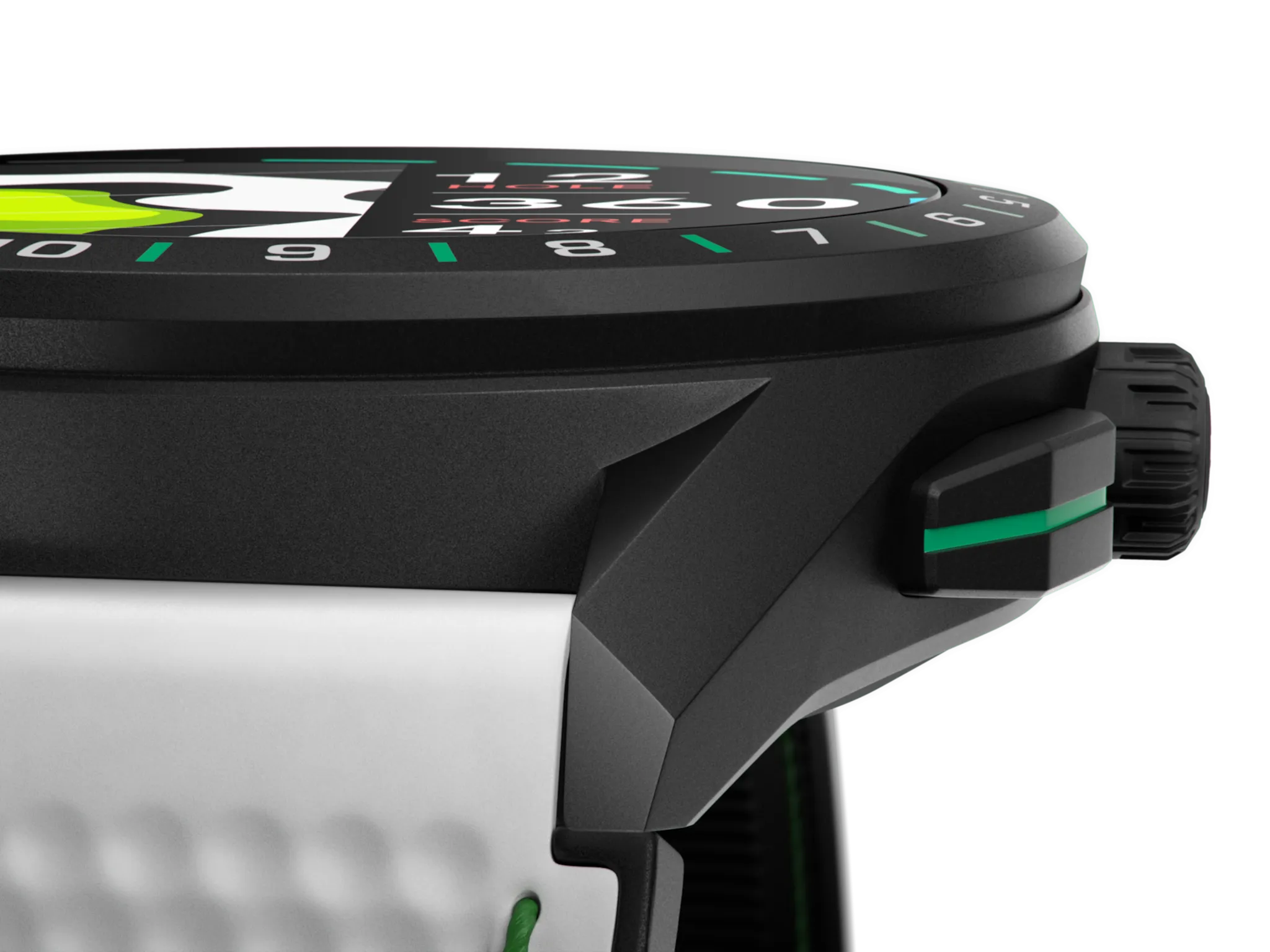 TH Watch Connected 45 Titanium White Green Rubber Golf Edition D