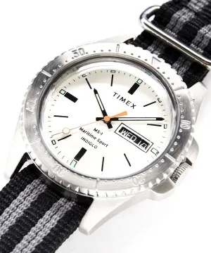 Timex   Todd Snyder Maritime Sport MS1 Watch in Silver 41mm