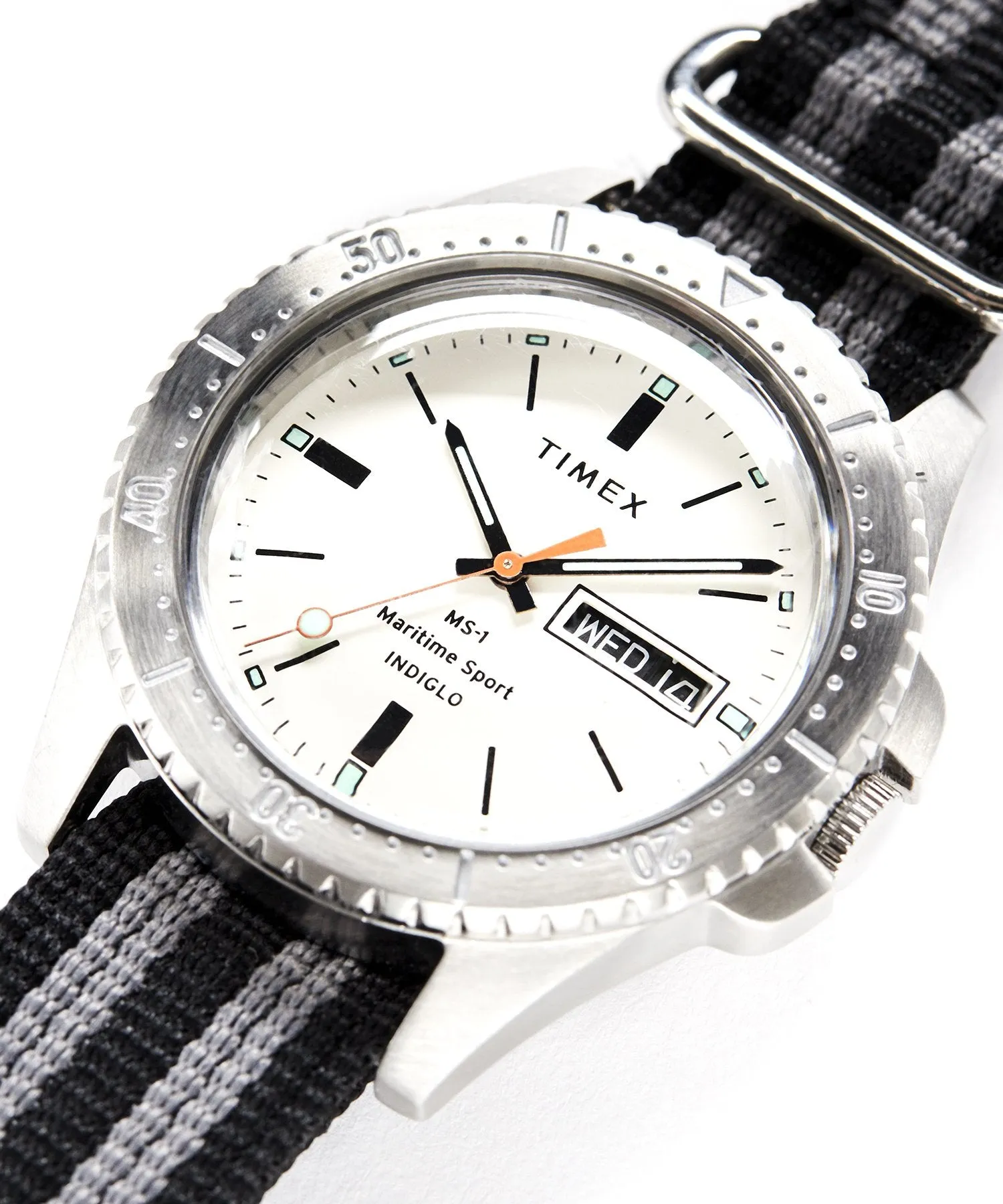 Timex   Todd Snyder Maritime Sport MS1 Watch in Silver 41mm