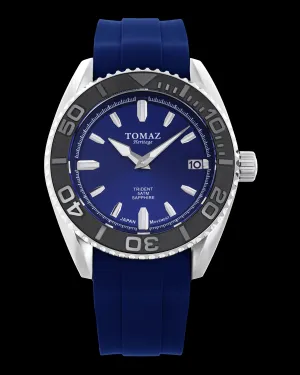 Tomaz Trident GR03N-D4 (Silver/Blue) with Blue Rubber Strap