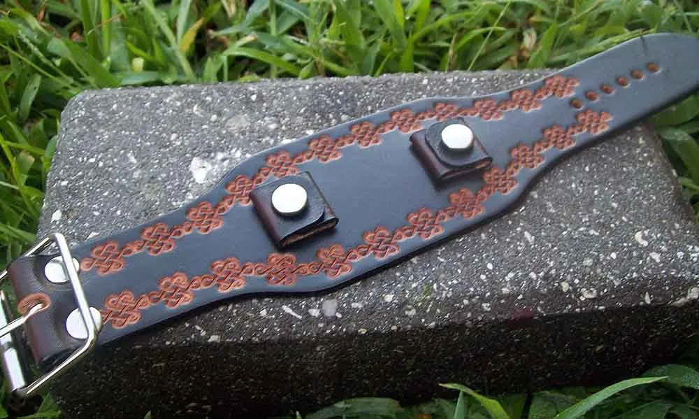Tooled Celtic Knot Leather Watch Bands | 2 Inch