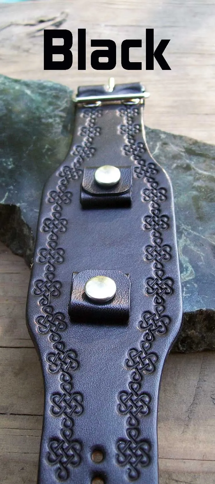 Tooled Celtic Knot Leather Watch Bands | 2 Inch