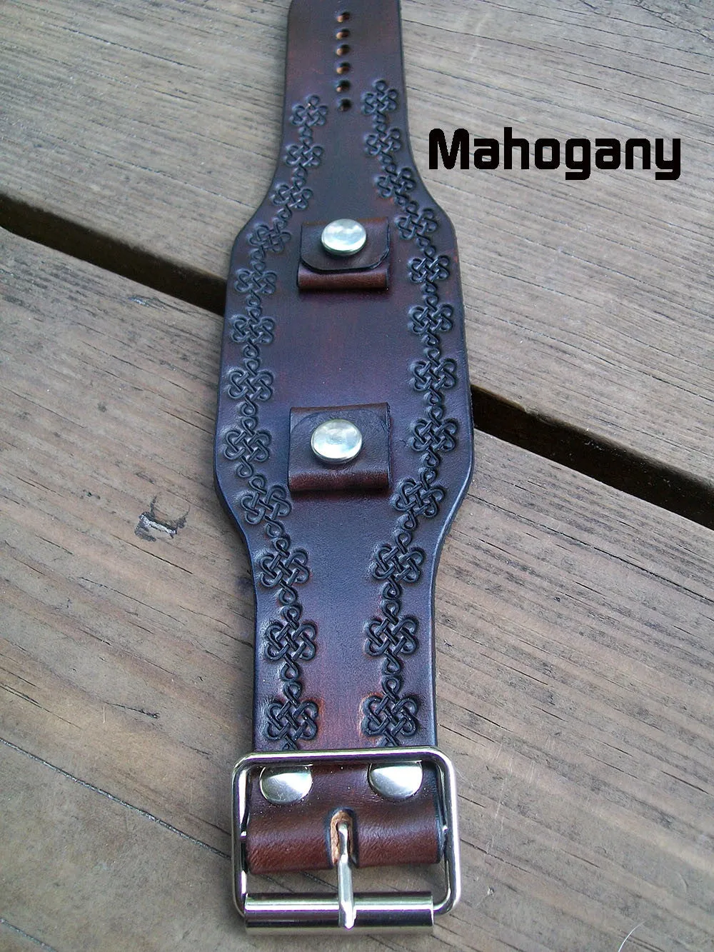 Tooled Celtic Knot Leather Watch Bands | 2 Inch