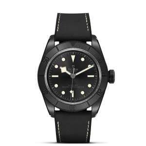 TUDOR Black Bay 41mm Ceramic Case, Black Dial, Hybrid Leather and Rubber Strap (M79210CNU-0001)