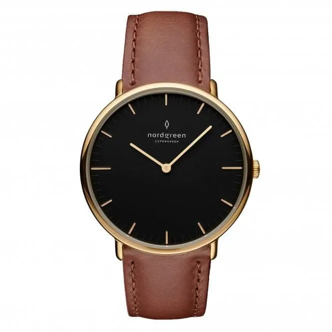 Unisex Native Leather Gold 36mm Watch NR36GOLEBRBL