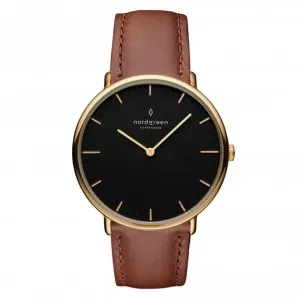 Unisex Native Leather Gold 36mm Watch NR36GOLEBRBL