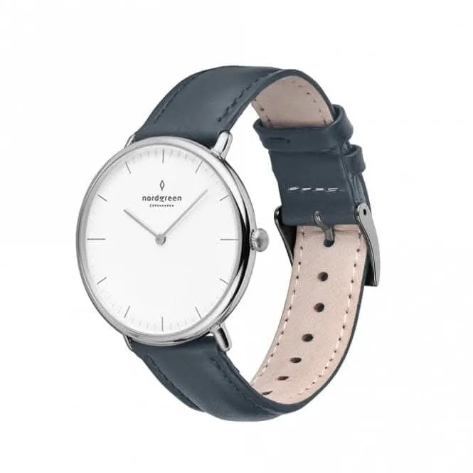 Unisex Native Leather Silver 36mm Watch NR36SILENAXX