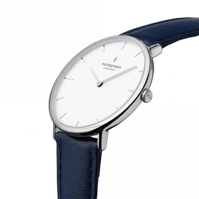 Unisex Native Leather Silver 36mm Watch NR36SILENAXX