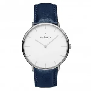 Unisex Native Leather Silver 36mm Watch NR36SILENAXX