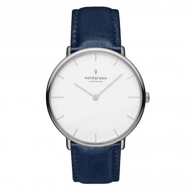 Unisex Native Leather Silver 36mm Watch NR36SILENAXX