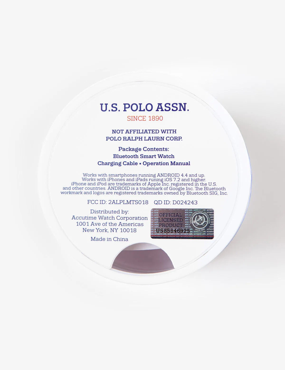 USPA WHITE SQUARE RUBBER STRAP SMART WATCH