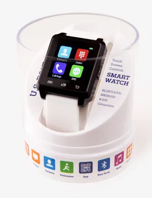 USPA WHITE SQUARE RUBBER STRAP SMART WATCH