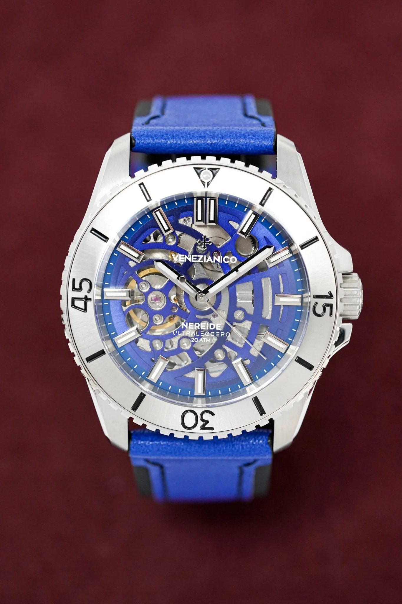 Venezianico Automatic Watch Nereide UltraLeggero Skeleton Blue 3921502