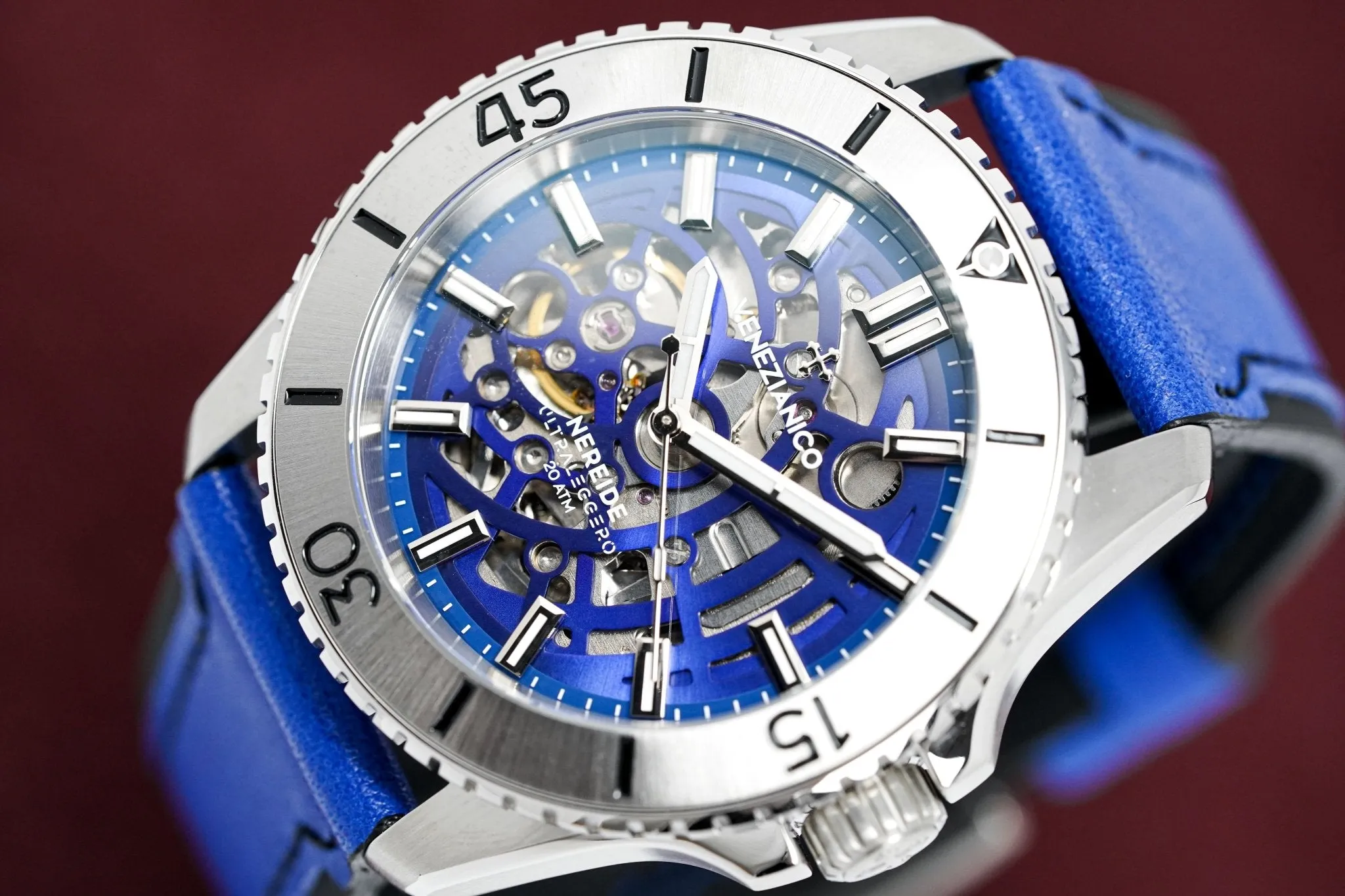 Venezianico Automatic Watch Nereide UltraLeggero Skeleton Blue 3921502