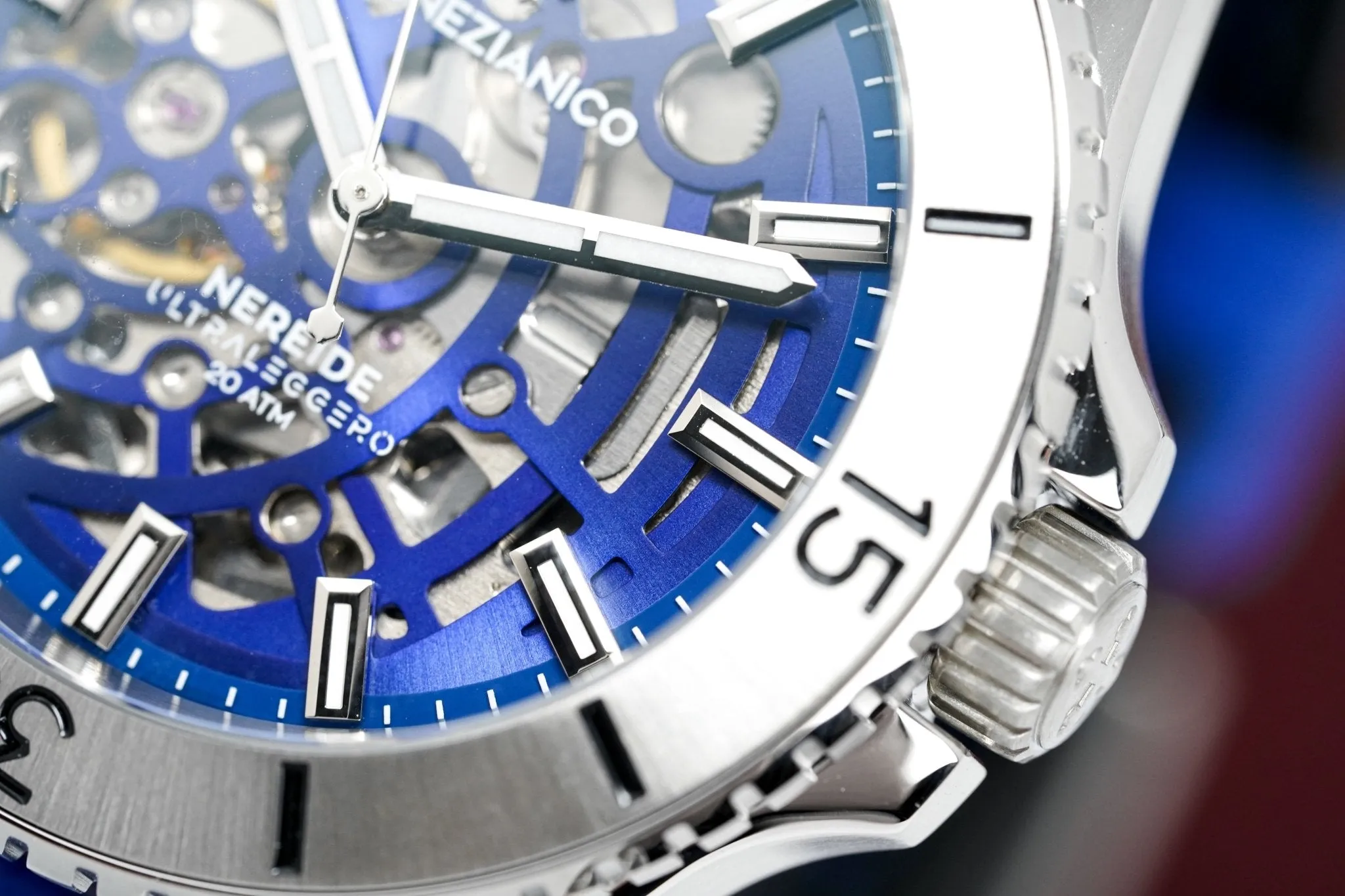 Venezianico Automatic Watch Nereide UltraLeggero Skeleton Blue 3921502