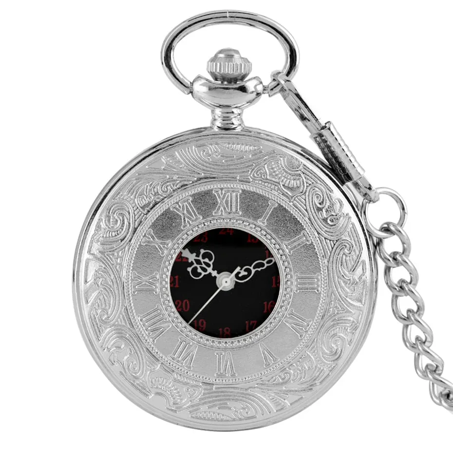 Vintage Charm Black Unisex Fashion Roman Number Quartz