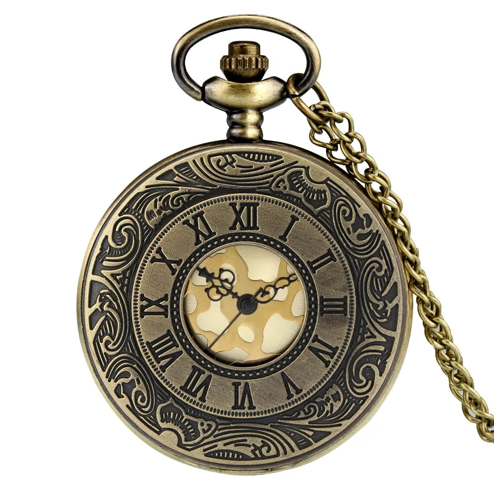 Vintage Charm Black Unisex Fashion Roman Number Quartz
