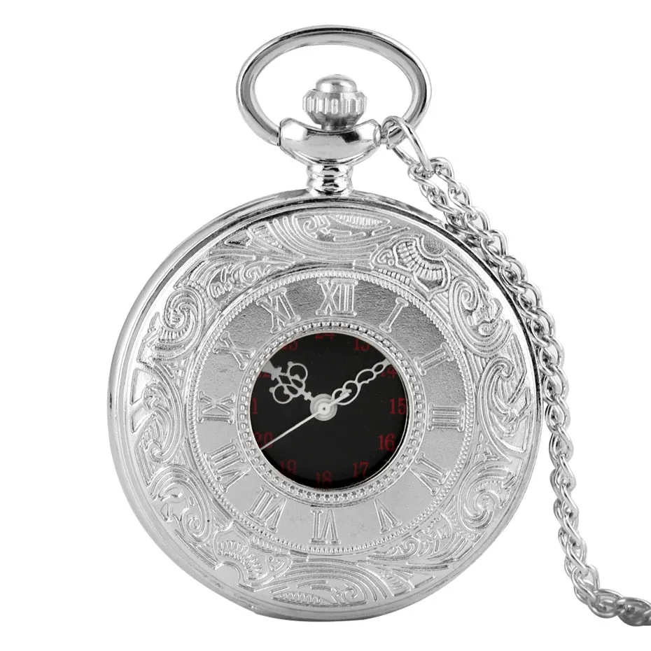 Vintage Charm Black Unisex Fashion Roman Number Quartz